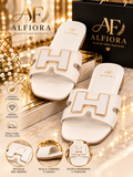 Sandalias H Elegance – Blanco & Camel