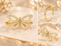 Anillo Mariposa Encanto – Cristales Dorados