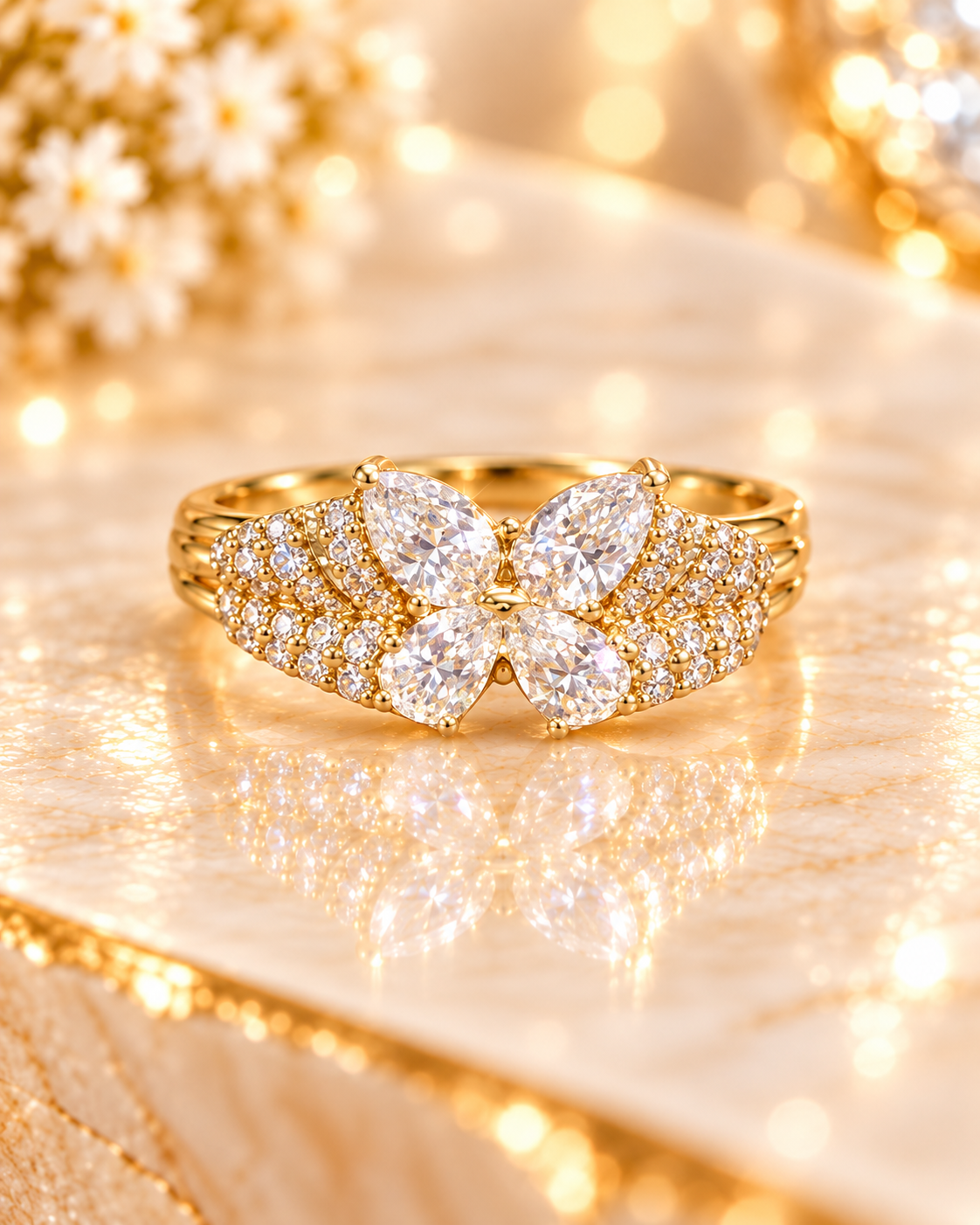 Anillo Mariposa Imperial – Cristales Brillantes