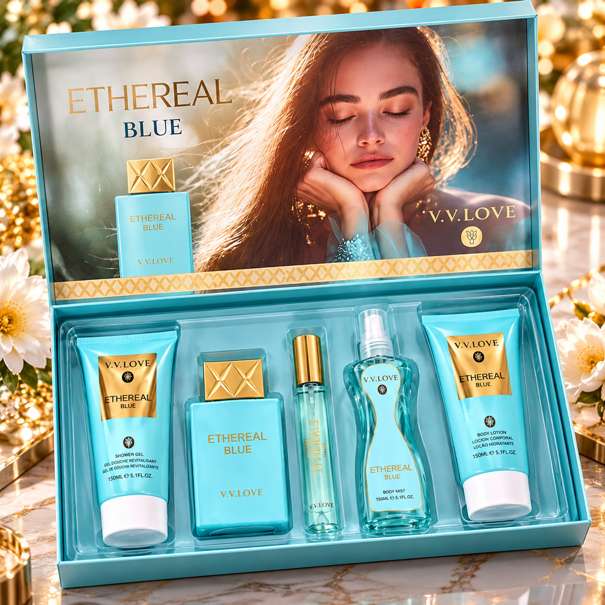 Set de Perfume Ethereal Blue – 5 Piezas