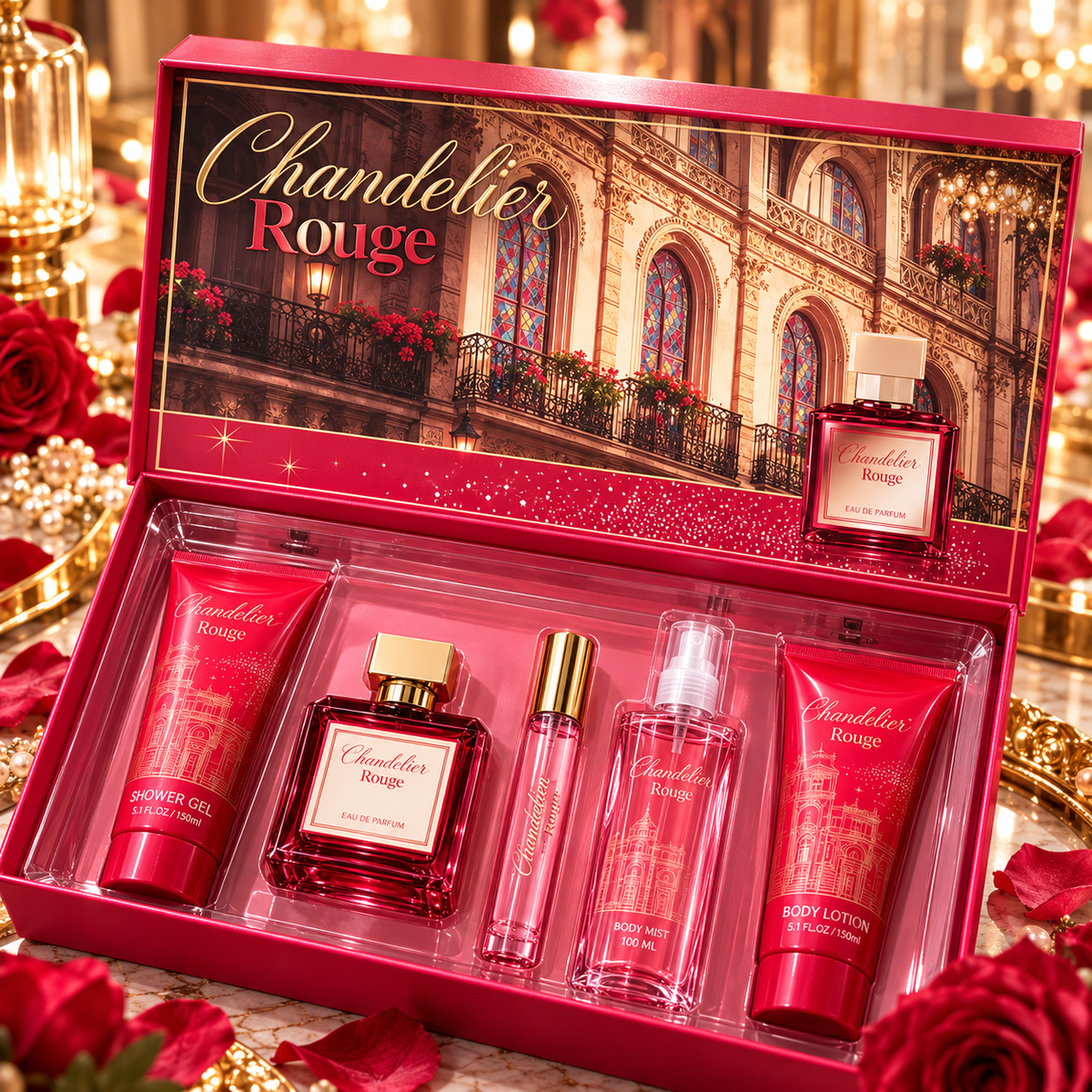 Set de Perfume Chandelier Rouge – 5 Piezas
