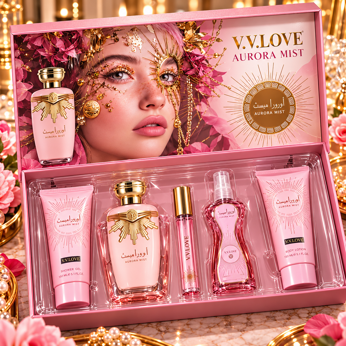 Set de Perfume Aurora Mist – 5 Piezas