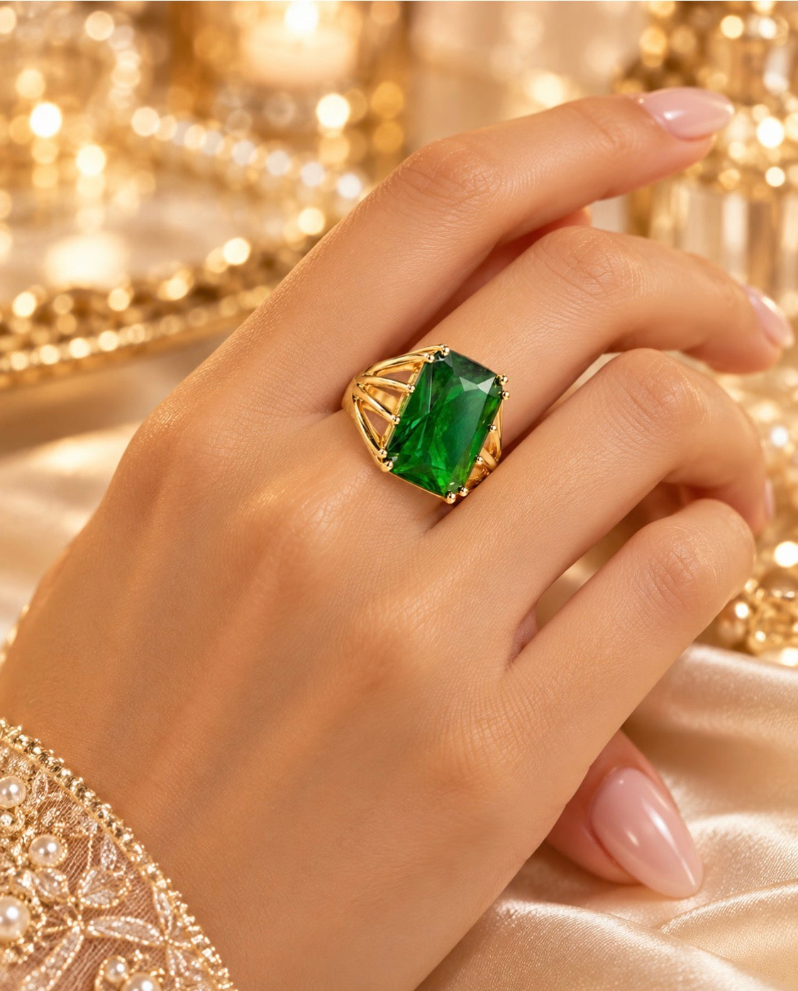 Anillo Esmeralda Imperial - Piedra Verde